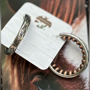 Aztec Bronze Pearl Earrings